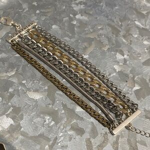Jenny Bird Two-Tone Layered Chain Bracelet in Silver and Gold